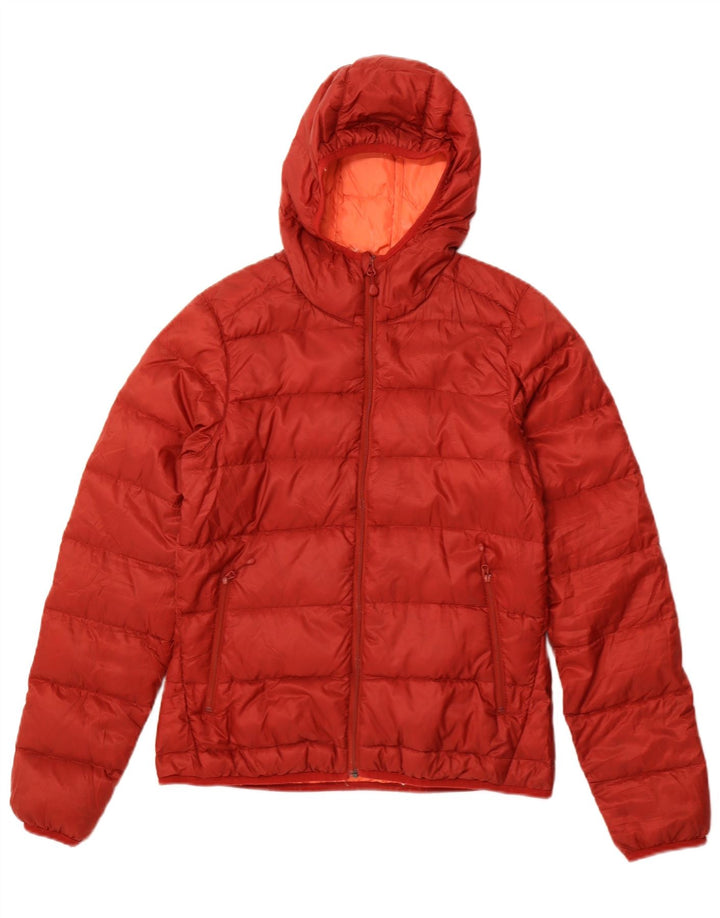 JACK WOLFSKIN Womens Hooded Padded Jacket UK 10 Small Burgundy Polyester