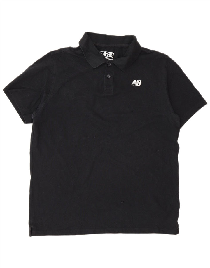 New Balance herre poloshirt stor sort bomuld