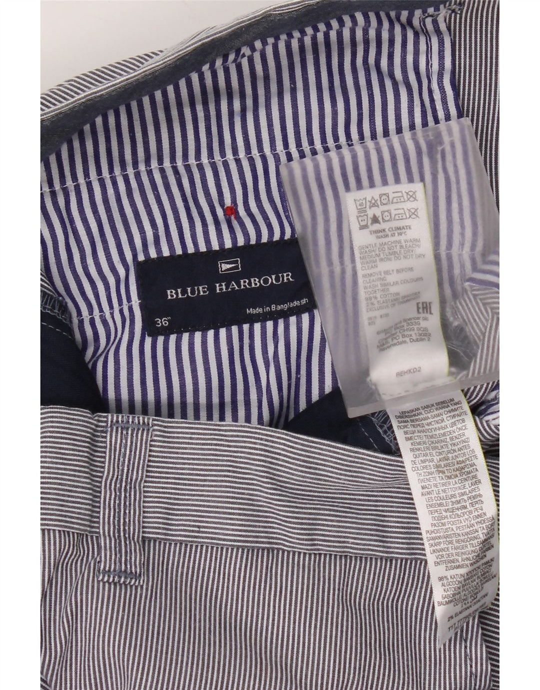 Marks & Spencer Herre Blue Harbor Chino Shorts W36 Large Navy Blue