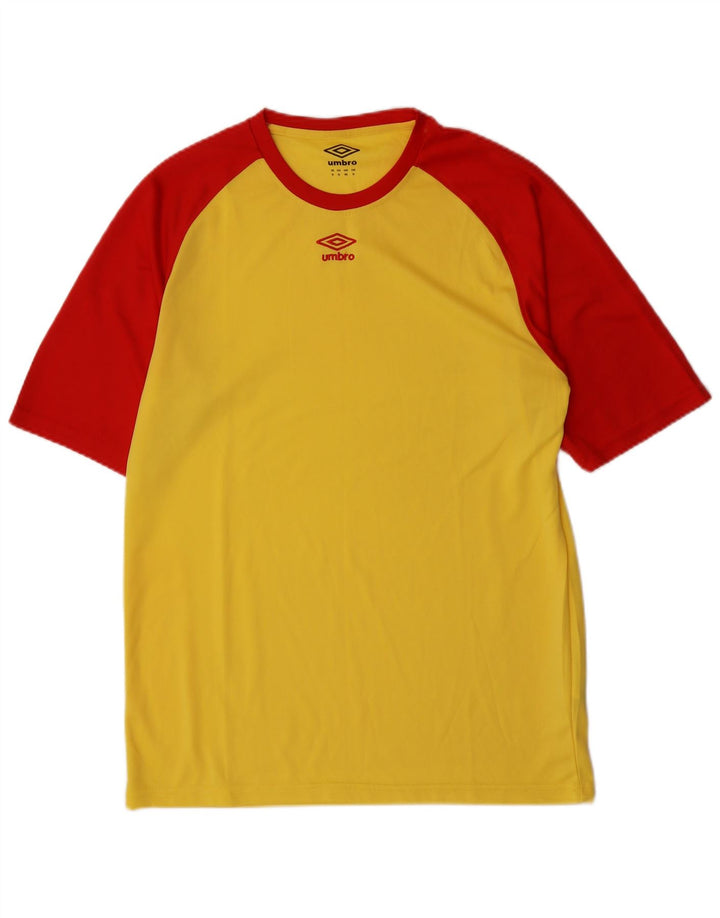 Umbro Herre T-Shirt Top XL Gul Colourblock Polyester