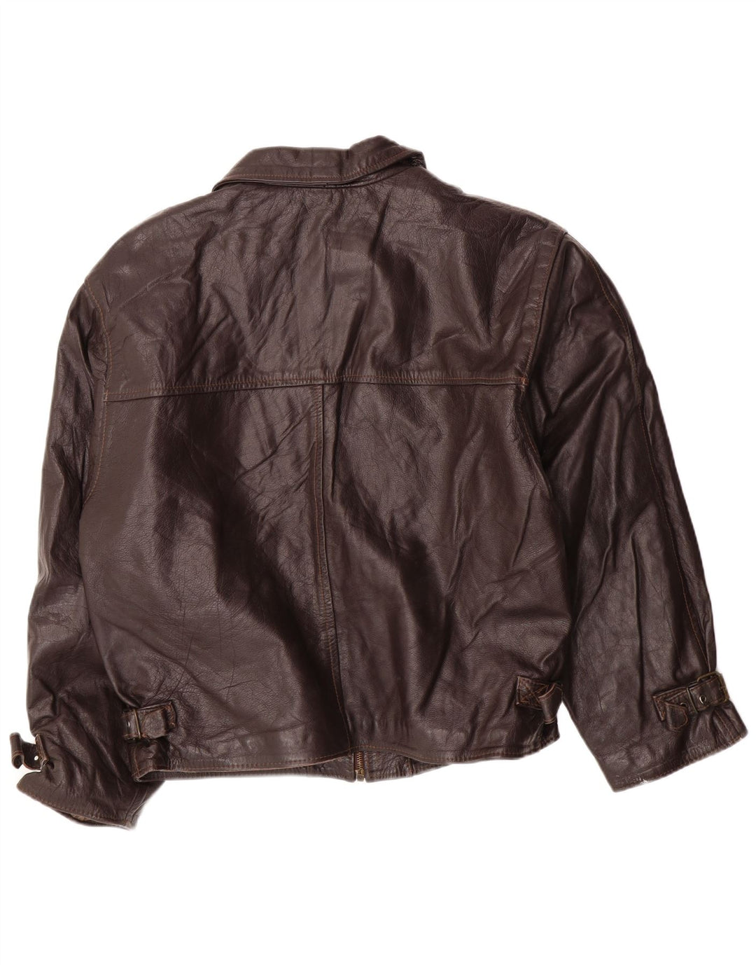 VINTAGE Herre læderjakke UK 42 XL Brunt læder