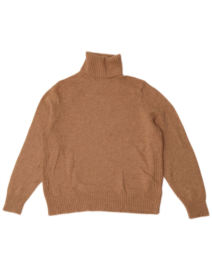 Marks & Spencer Dame Rullehals Sweater UK 18 XL Beige Uld