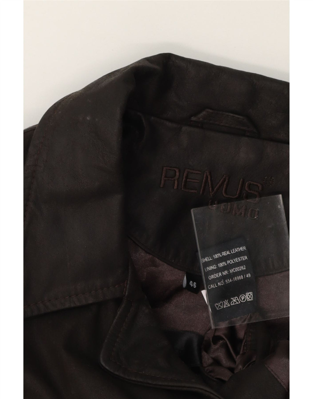 REMUS Mens Leather Jacket UK 46 3XL Brown Leather Vintage Remus and Second-Hand Remus from Messina Hembry 