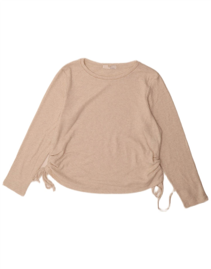 Marks & Spencer Dame Top Langærmet UK 16 Stor Beige Viscose