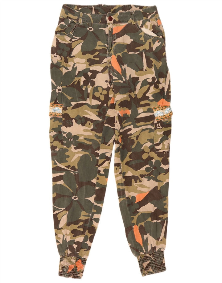 Desigual Dame Cargo Bukser EU 38 Medium W29 L29 Grøn Camouflage