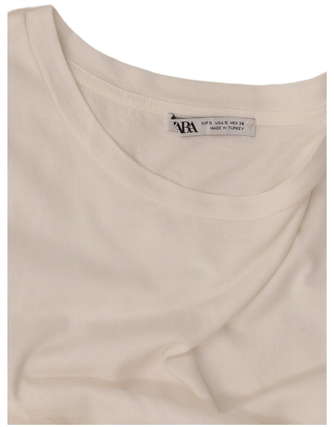 Zara Womens Crop Bluse Top UK 10 Small White
