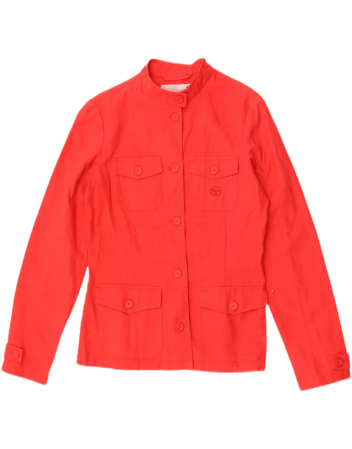 Sergio Tacchini Dame Utility Jacket IT 44 Medium Rød Ramie