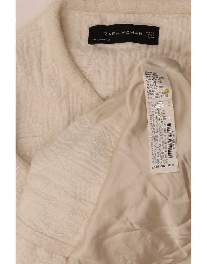 Zara Womens Utility Jacket UK 6 XS Hvid Polyester