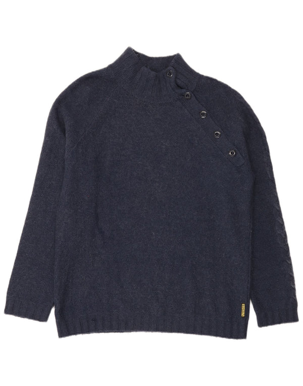Armani Jeans Herre Button Neck Jumper Sweater 2XL Navy Blue