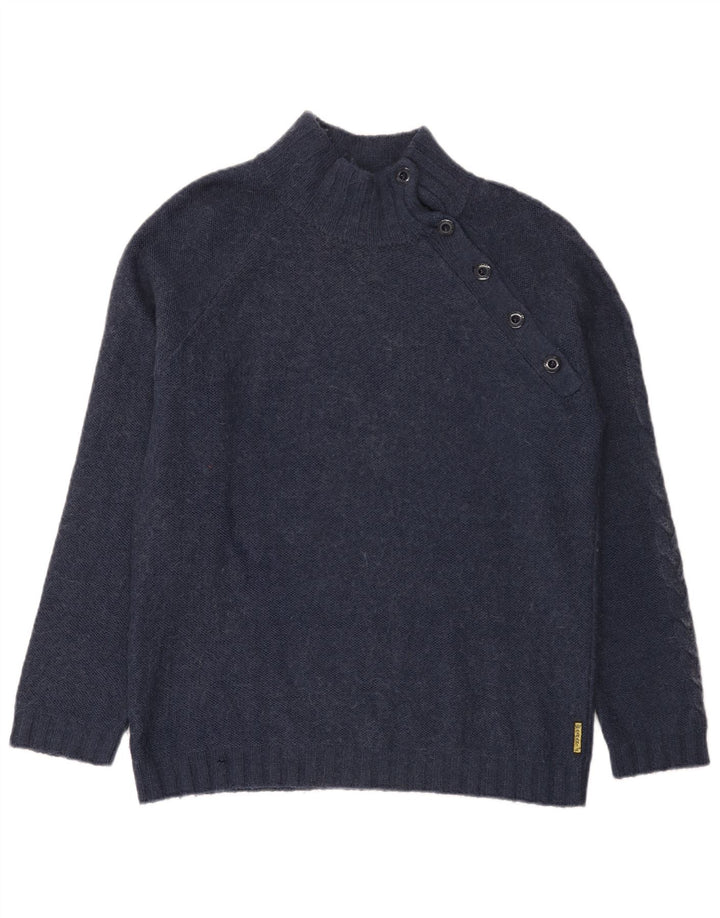 Armani Jeans Herre Button Neck Jumper Sweater 2XL Navy Blue