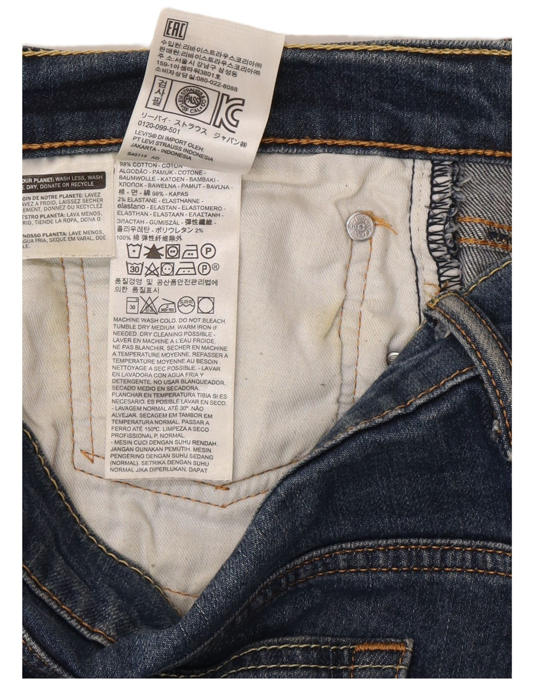 Levi's Herre 541 Athletic Straight Jeans W34 L32 Blå Bomuld