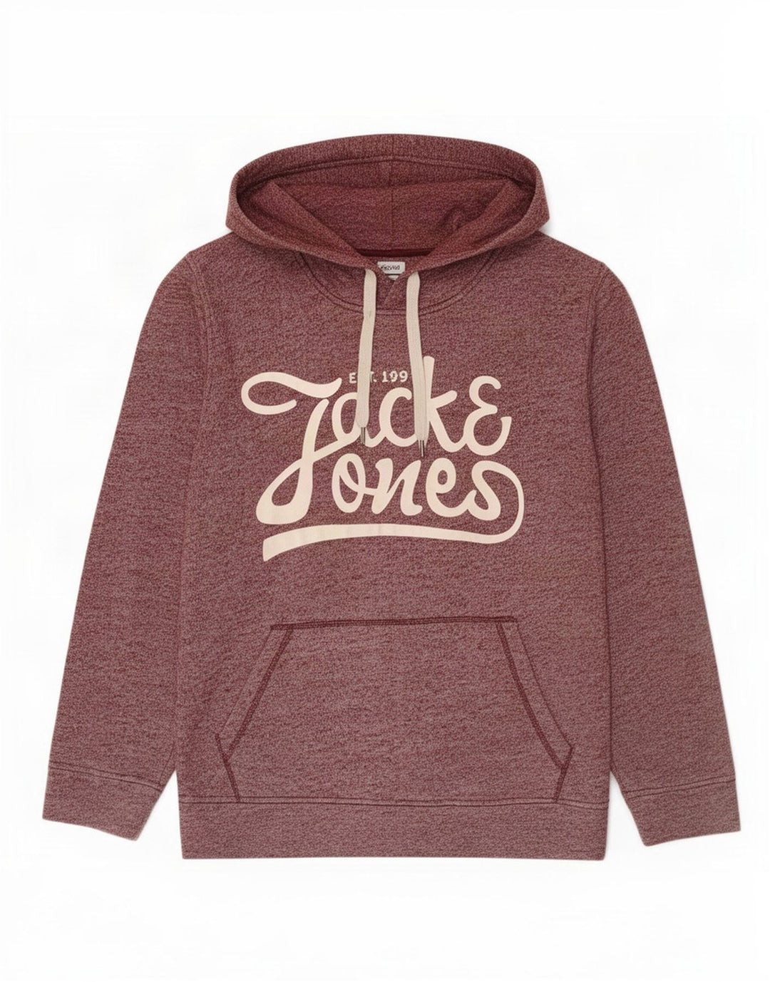 Jack & Jones Grafisk hættetrøje til mænd Medium Burgundy Flecked Polyester