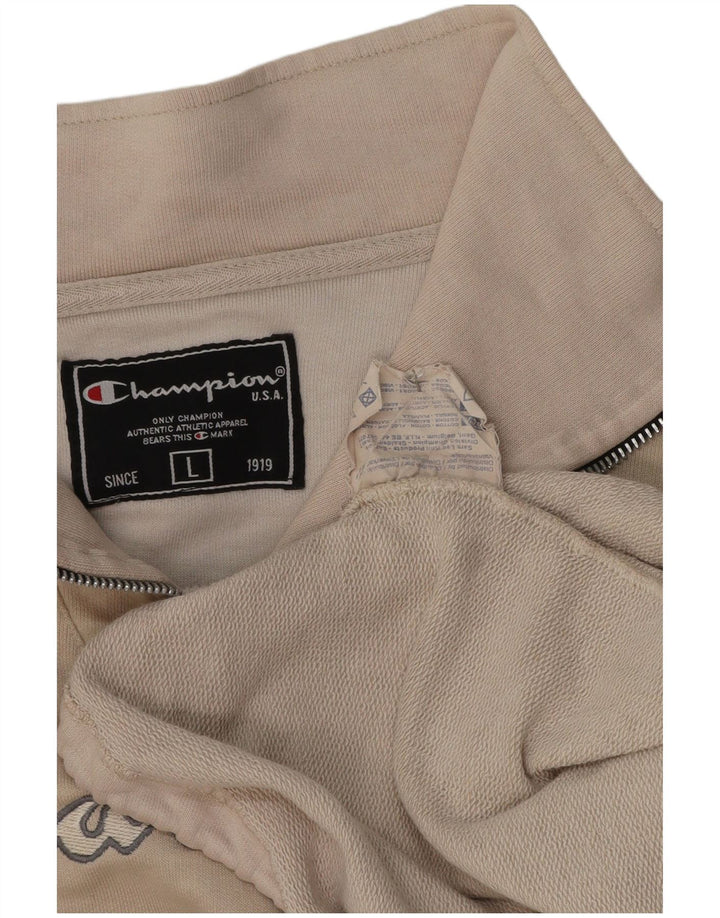 Champion Kvinder Oversized Grafisk Sweatshirt Jumper UK 16 Large Beige