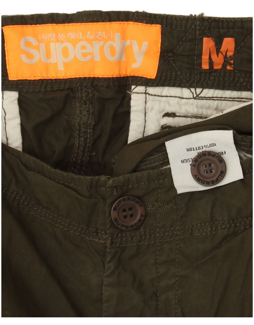Superdry Herre Cargo Shorts Medium W30 Khaki Bomuld