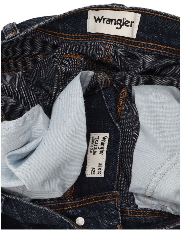 Wrangler Herre Texas Slim Jeans W33 L32 Blå