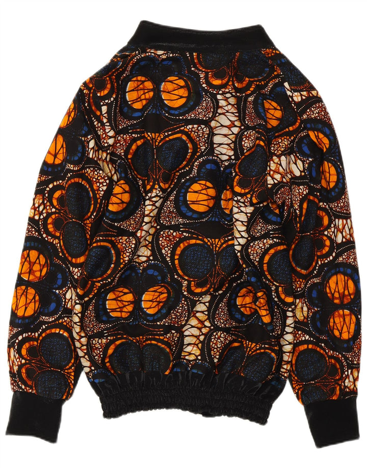 VINTAGE Kvinders abstrakt mønster bomberjakke UK 14 Medium Flerfarvet