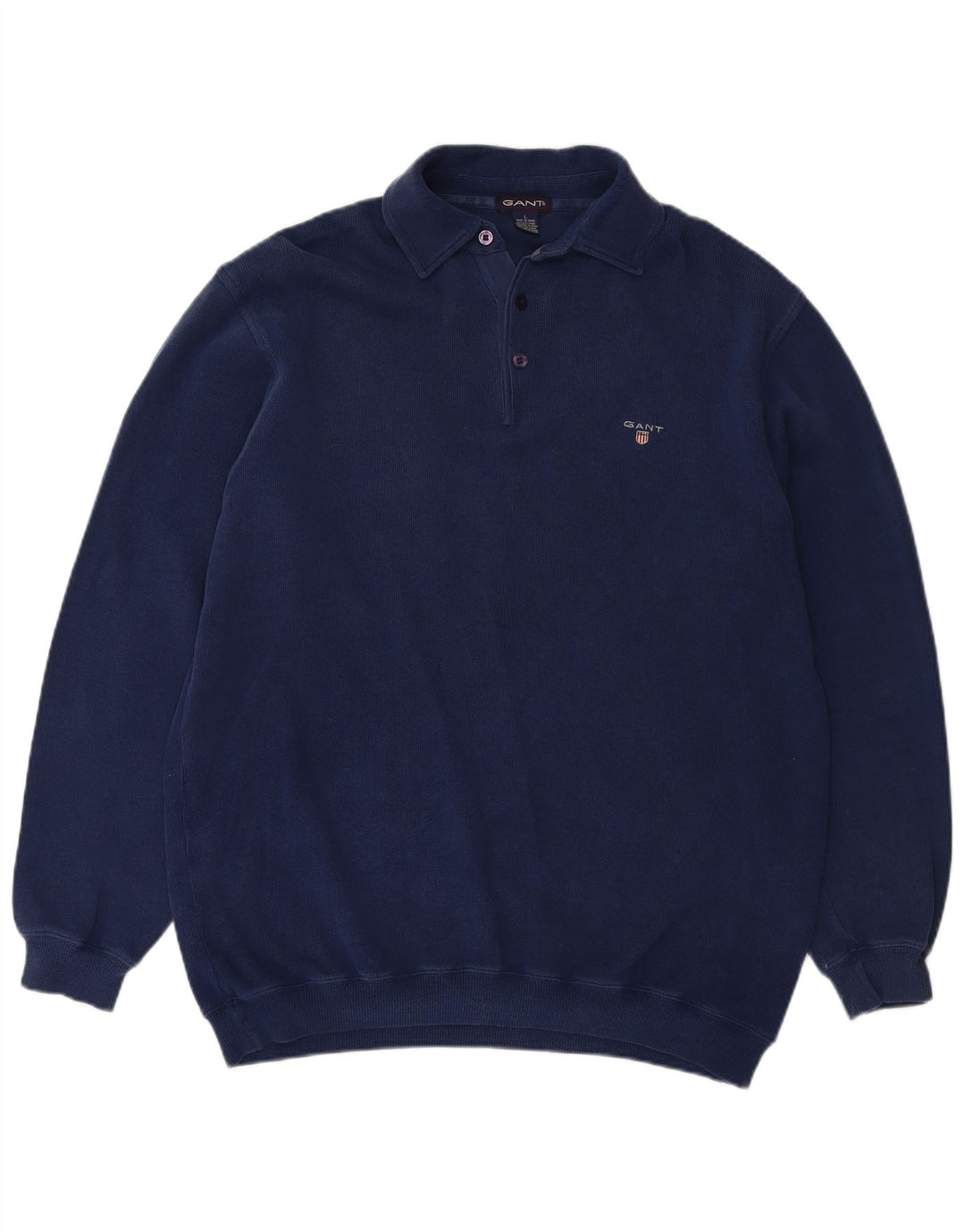 GANT Herre polo-hals sweater stor marineblå bomuld