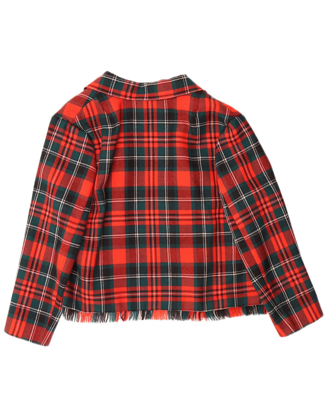 VINTAGE Dame 2-delt nederdel sæt EU 42 Large W28 L23 rød ternet uld