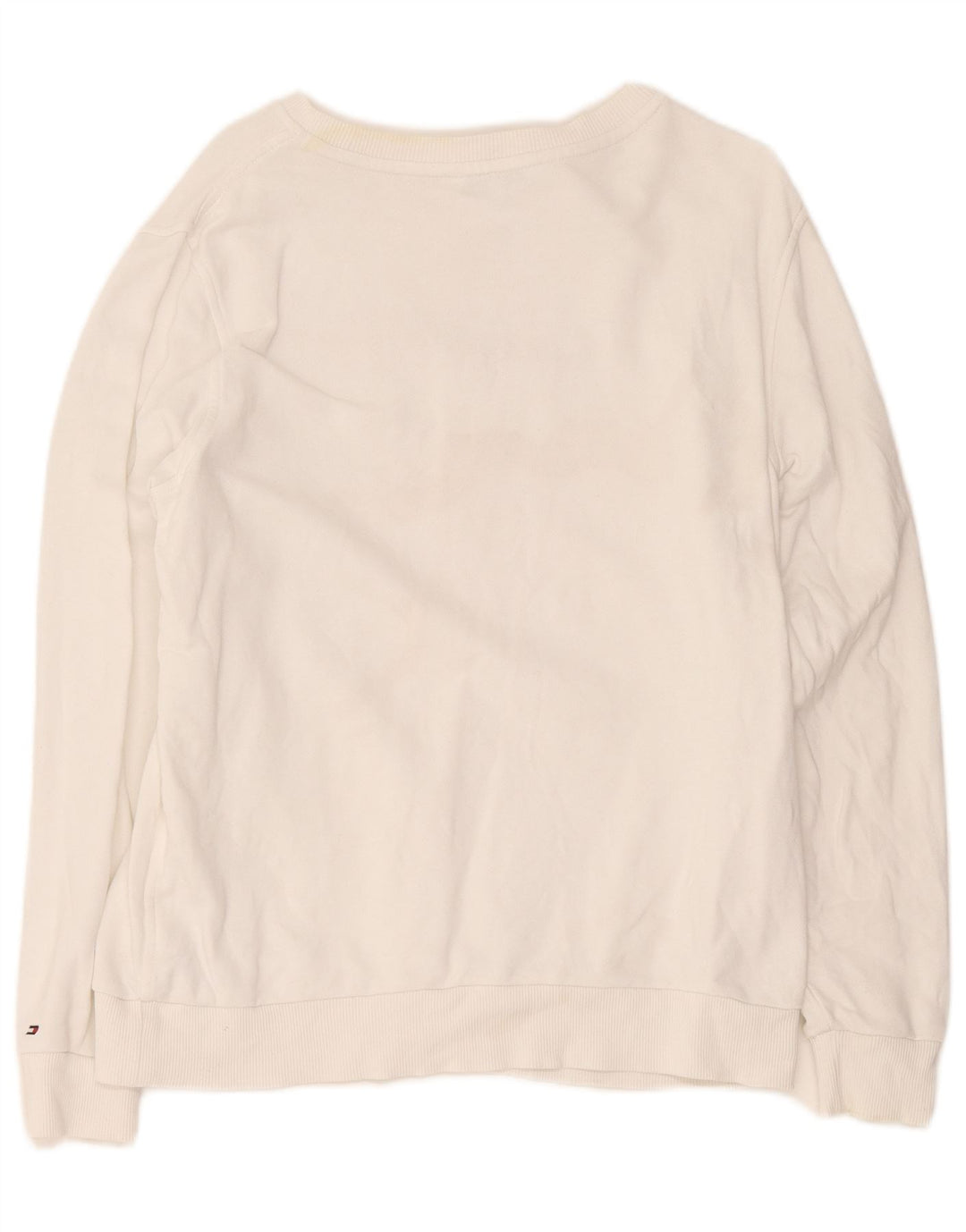 Tommy Hilfiger Dame Grafisk Oversized Sweatshirt Jumper UK 10 Small White