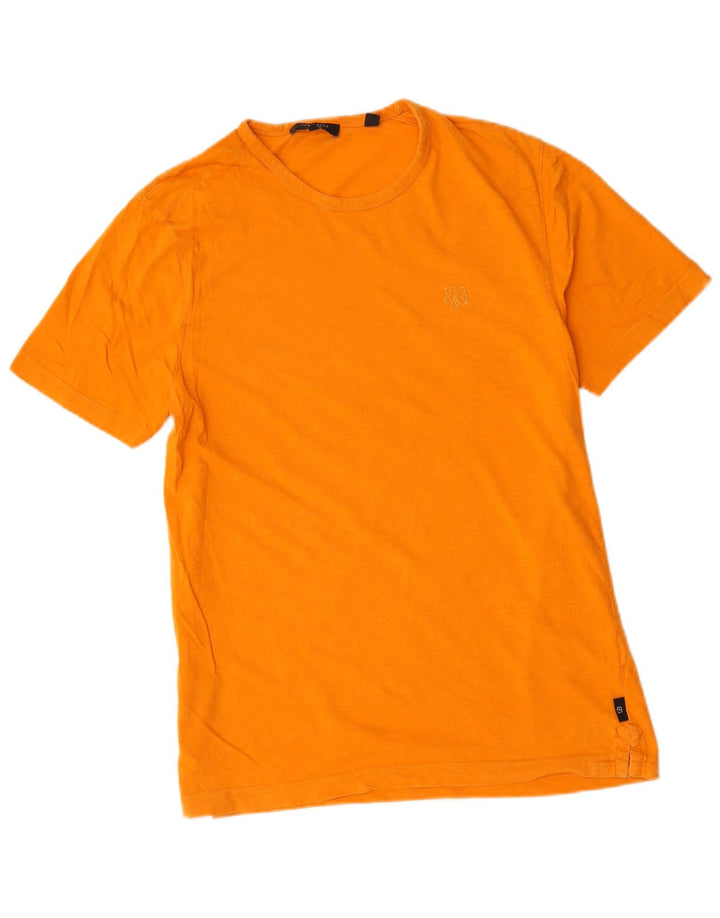 Ted Baker Herre T-Shirt Top Størrelse 3 Medium Orange Bomuld