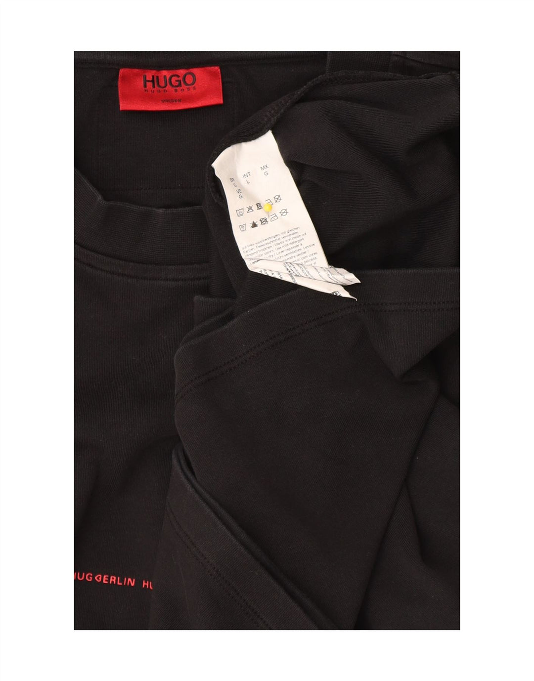 Hugo Boss Herre grafisk T-shirt Top Stor sort bomuld