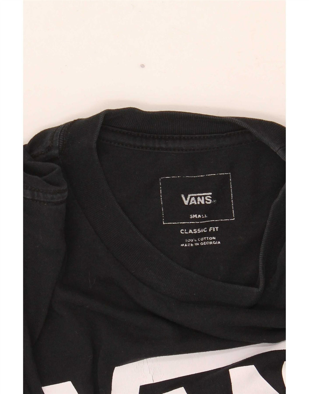 Vans Herre Classic Fit Grafisk T-Shirt Top Lille Sort Bomuld