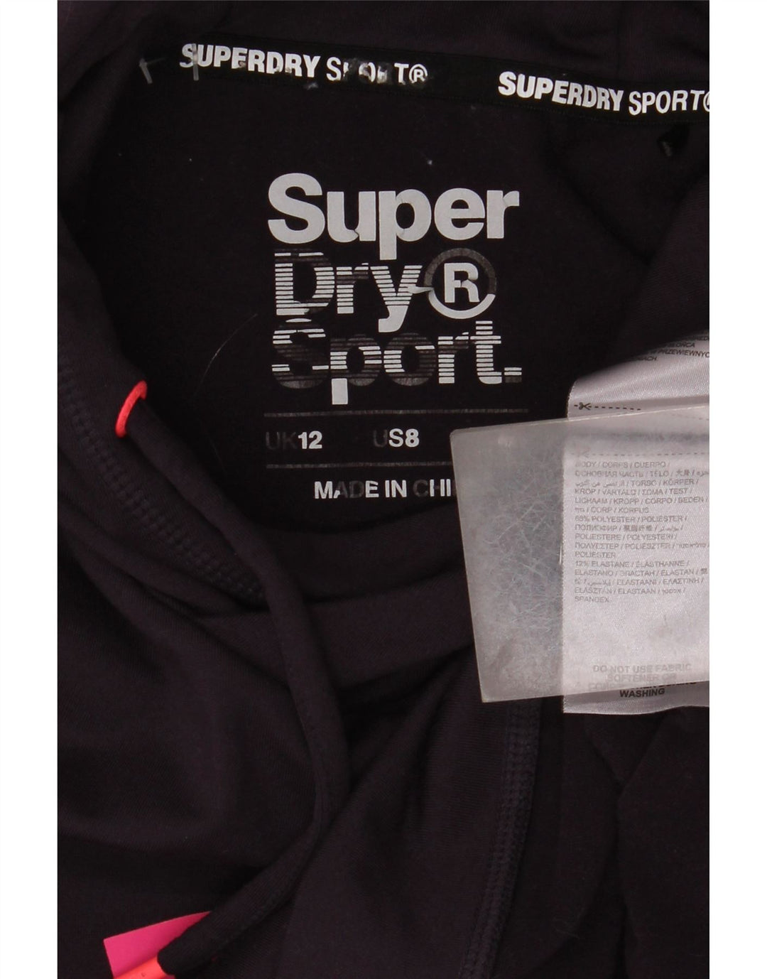Superdry grafisk hættetrøje til kvinder UK 12 Medium Lilla Polyester