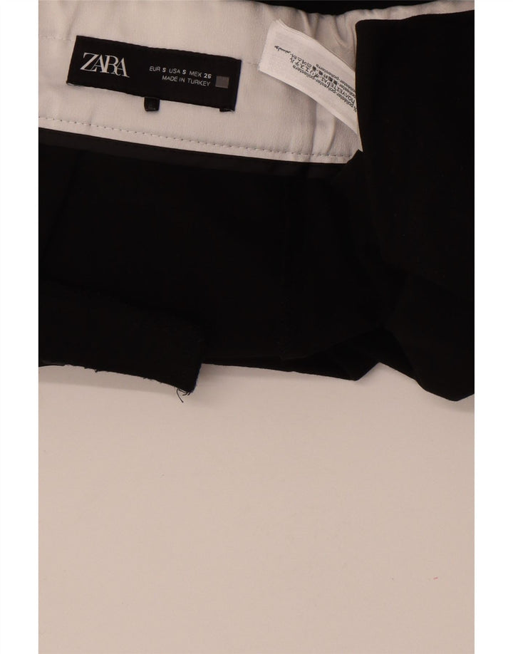 Zara Womens Pegged Chino Bukser Small W26 L30 Black Polyester