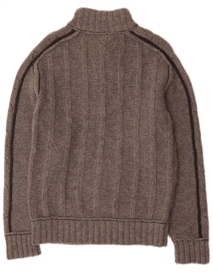Fat Face Herre Zip Neck Jumper Sweater Medium Grey Uld