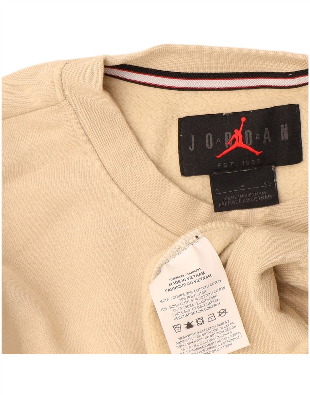 JORDAN Grafisk sweatshirt til mænd, lille beige bomuld