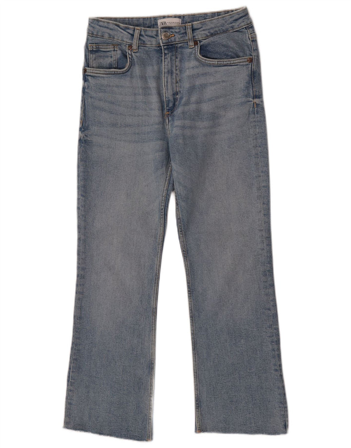 Zara Womens Crop Bootcut Jeans EU 38 Small W28 L25 Blue