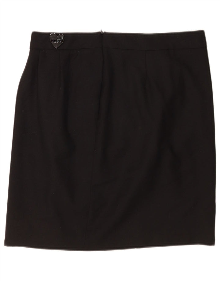 Moschino Dame Mini Nederdel UK 12 Medium W30 Sort Polyester