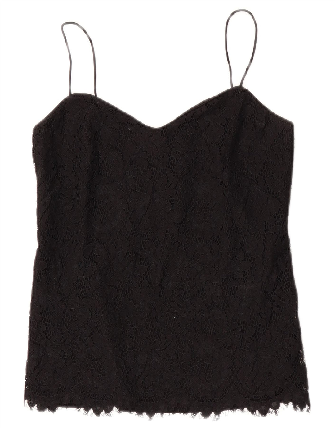 Ted Baker Womens Crop Lace Cami Top UK 8 Small Black Floral Viscose