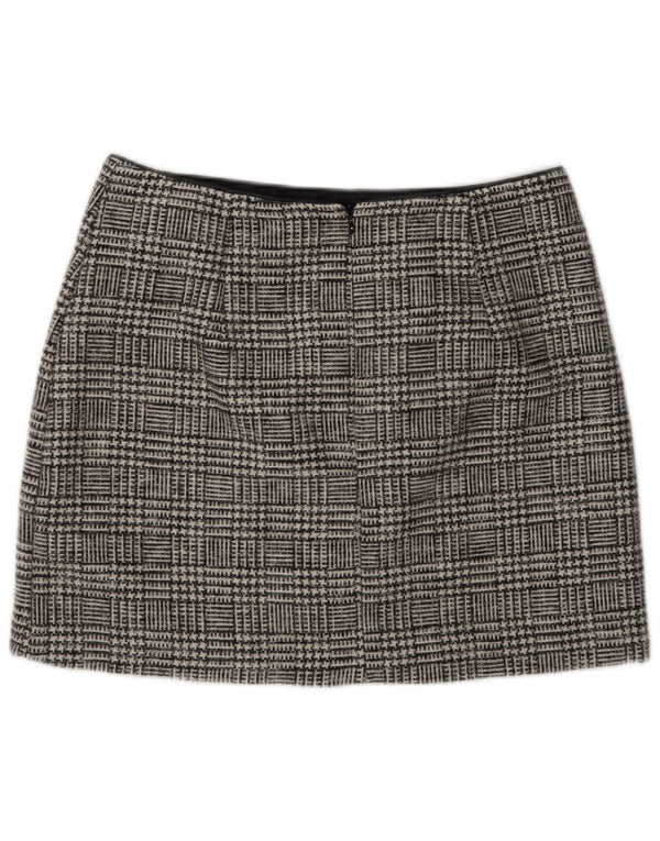 Oasis Dame Mini-nederdel UK 14 Large W32 Grey Houndstooth