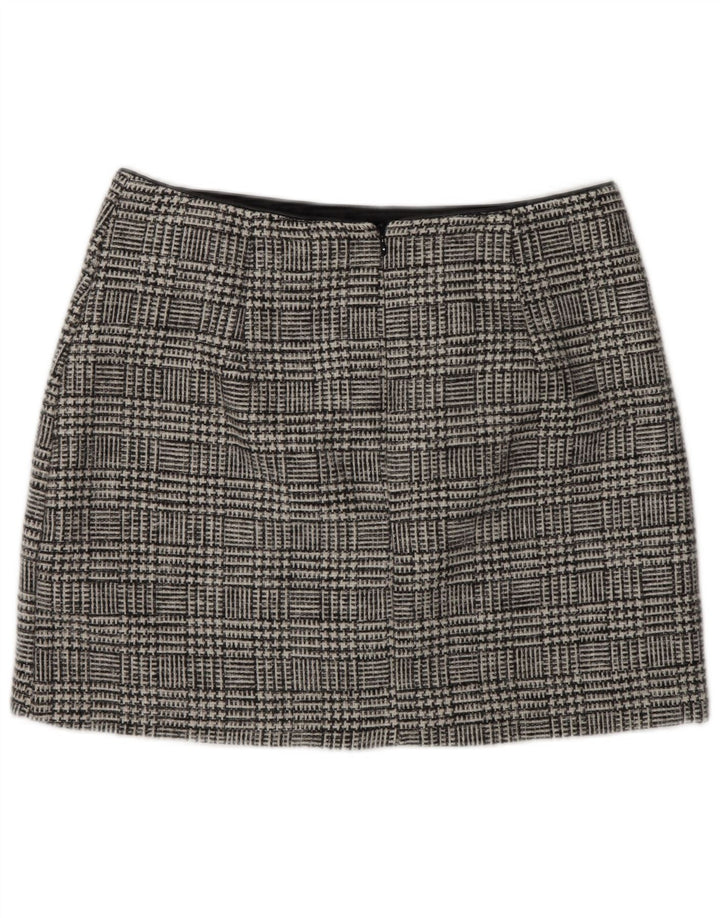 Oasis Dame Mini-nederdel UK 14 Large W32 Grey Houndstooth