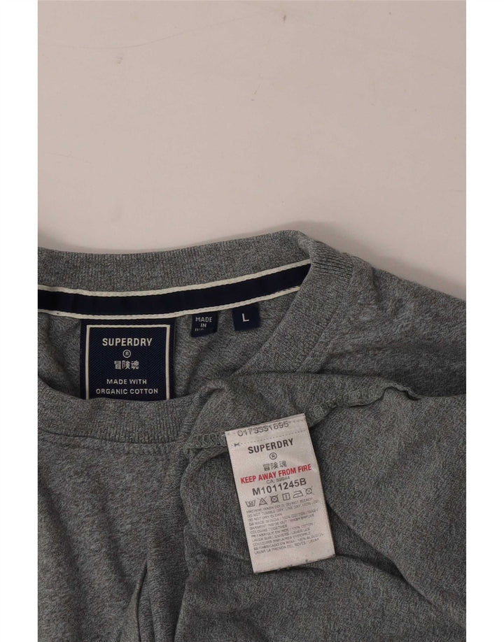 Superdry T-shirt top til mænd, stor grå bomuld