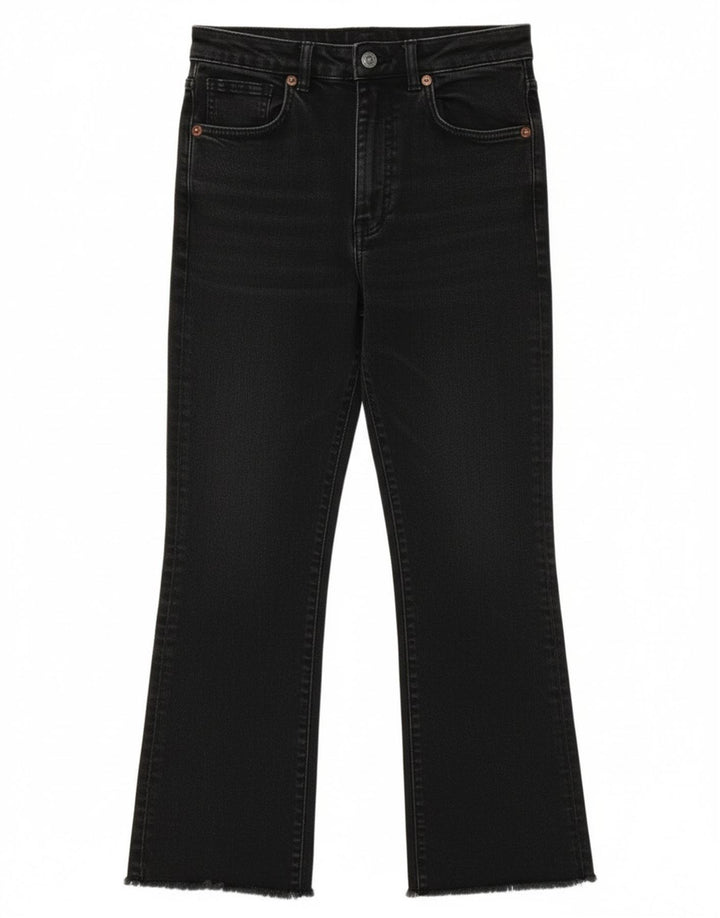 Zara Womens Cropped Jeans EU 38 Small W28 L24 Black
