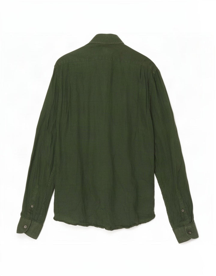 Reiss Herre Regular Fit skjorte Medium Green Linen