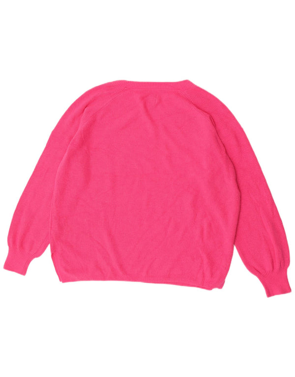 Gap Womens Oversized Boat Neck Jumper Sweater UK 18 XL Pink Nylon