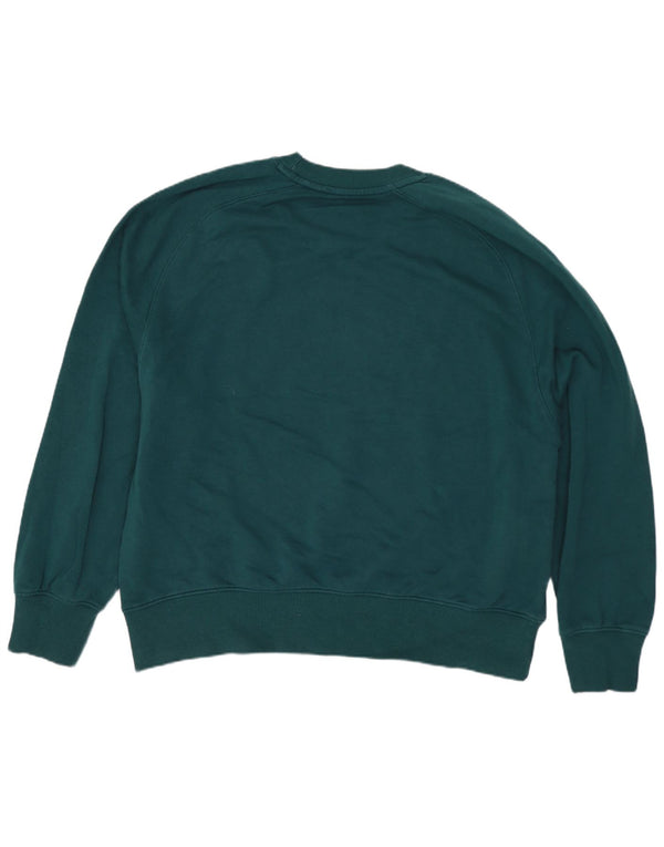 Zara Dame Oversized Sweatshirt Jumper UK 14 Medium Grøn Bomuld