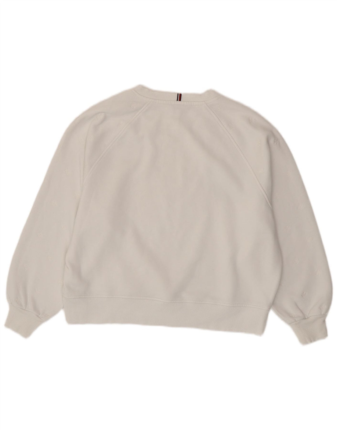 TOMMY HILFIGER Oversized sweatshirttrøje til kvinder UK 16 Stor hvid bomuld