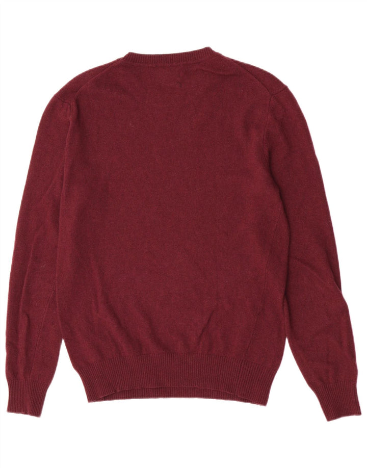 Sisley Herre Crew Neck Jumper Sweater Medium Burgundy Polyamid