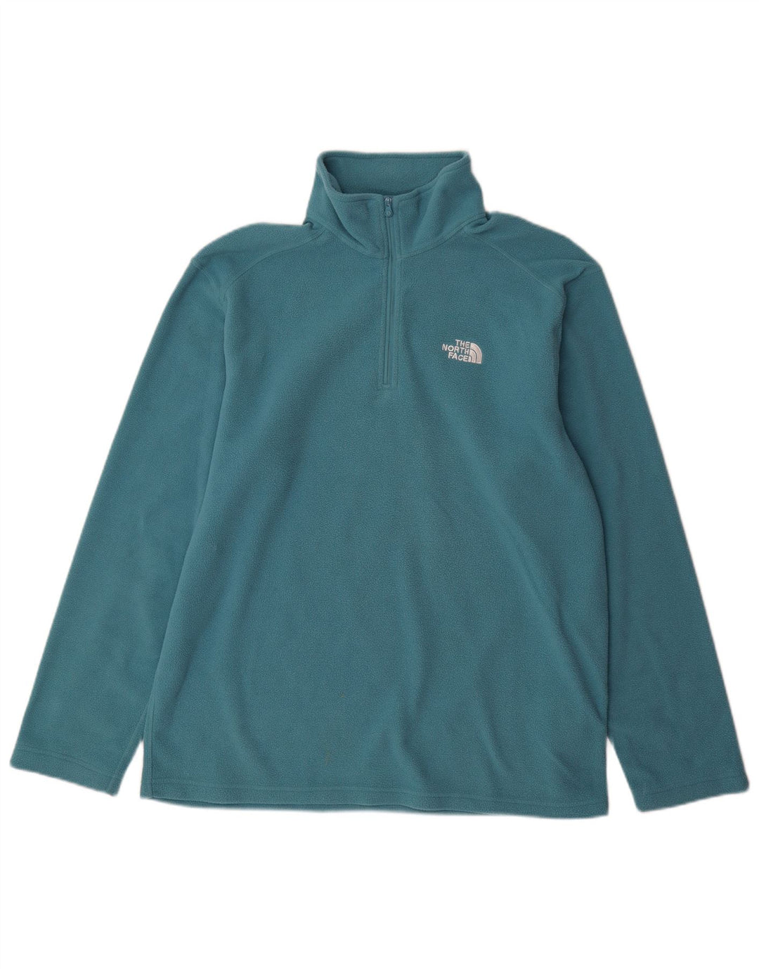The North Face Mens Zip Neck Fleece Jumper Large Blue Polyester