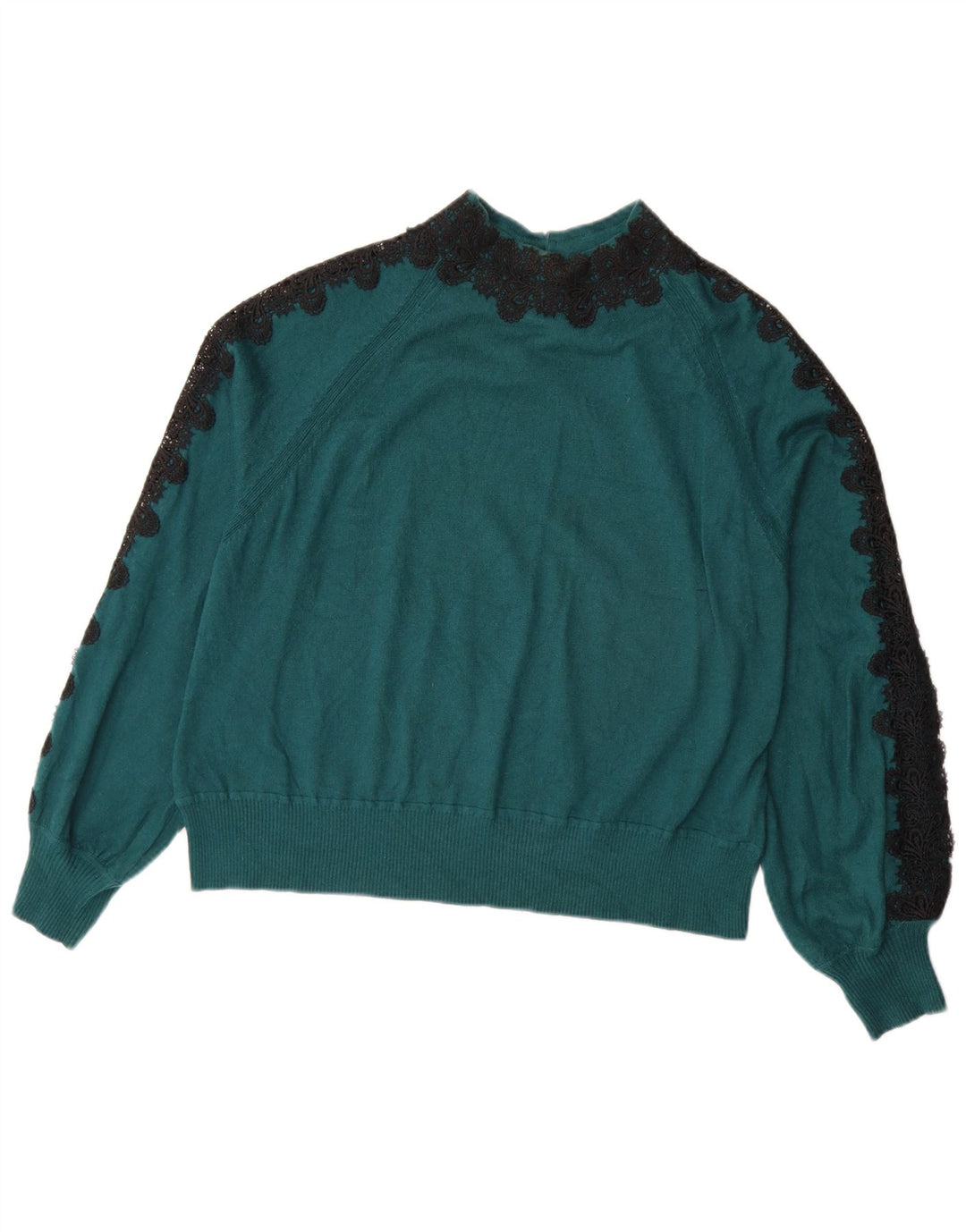 Marks & Spencer Dame Per Una Turtle Neck Jumper Sweater UK 16 Large Green