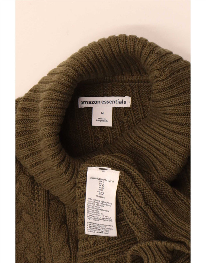 Vintage Herre rullehals sweater mellemgrøn bomuld