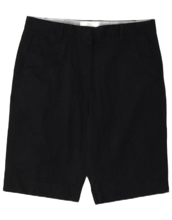Marks & Spencer Chino Shorts til kvinder UK 12 Medium W30 Sort Bomuld