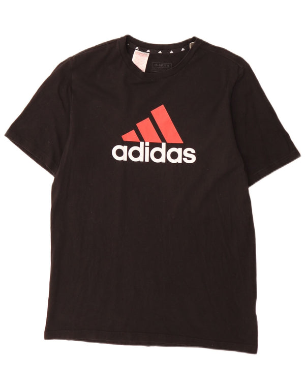 Adidas drenge grafisk t-shirt top 15-16 år sort bomuld