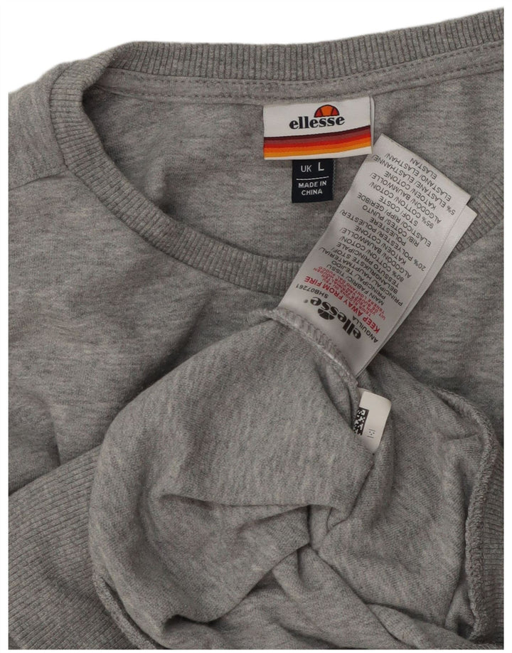 Ellesse Herre Sweatshirt Jumper Stor Grå Bomuld