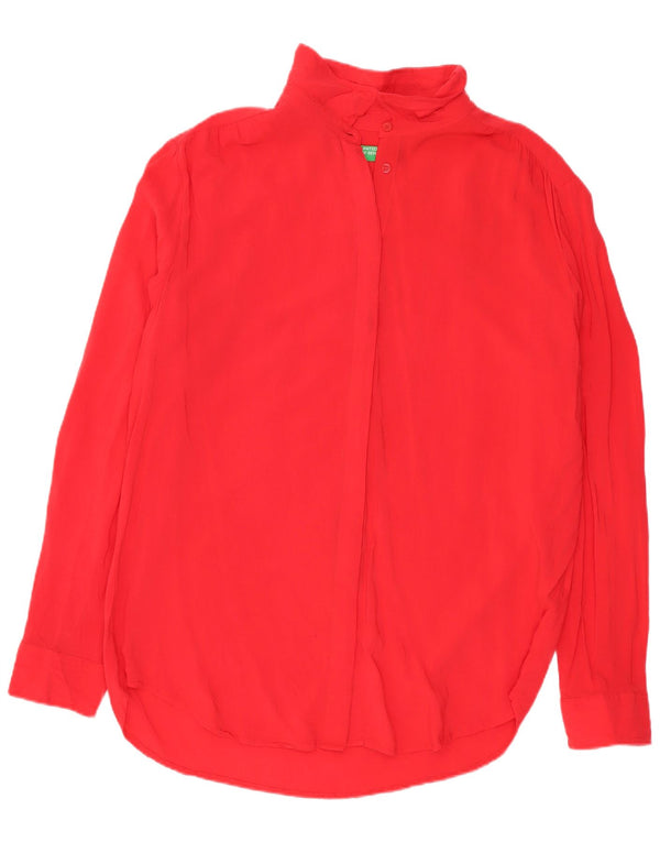 Benetton Womens Shirt UK 18 XL Red Viscose