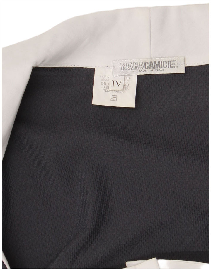 NARACAMICIE skjortebluse til kvinder UK 10 Small Navy Blue Colourblock